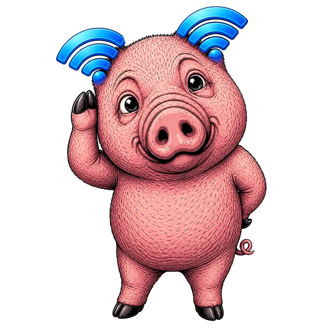 Curious WiFi Pig listening