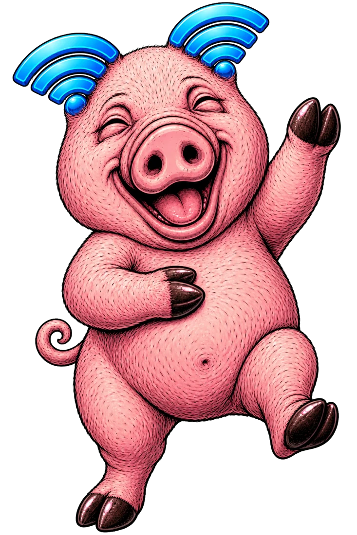 WiFi Pig laughing